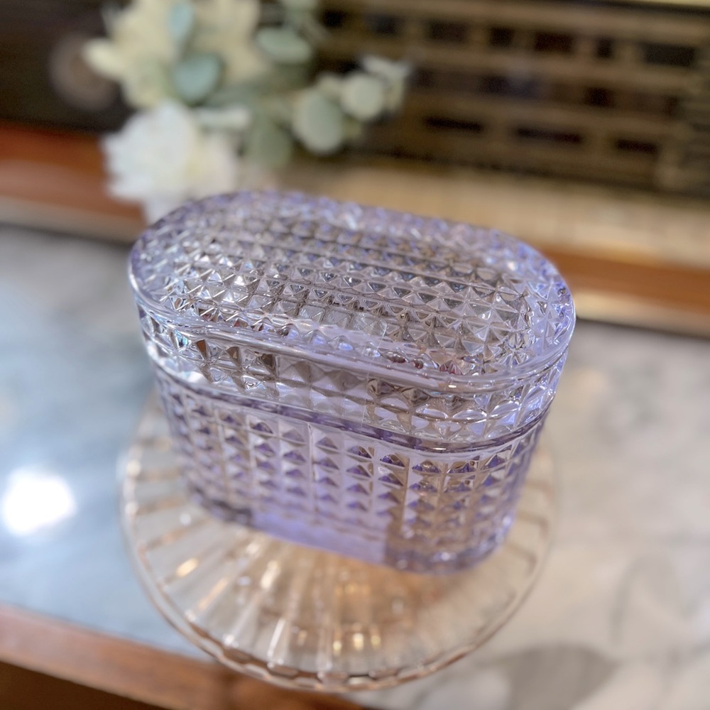✨NEW💜Target Bullseye Playground 2024 Purple Glass Trinket Box💎 - Picture 8 of 11